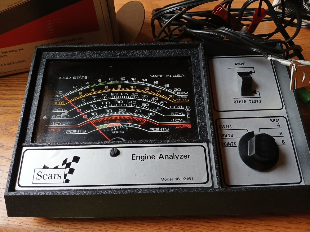 Vintage Sears Engine Analyzer 12 Volt Model 28 2161 Original Box