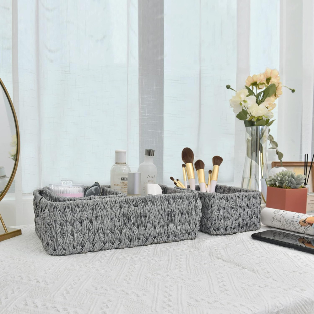 Bundle of 3-Pack Wicker Baskets & 3-Pack Wicker Storage Baskets