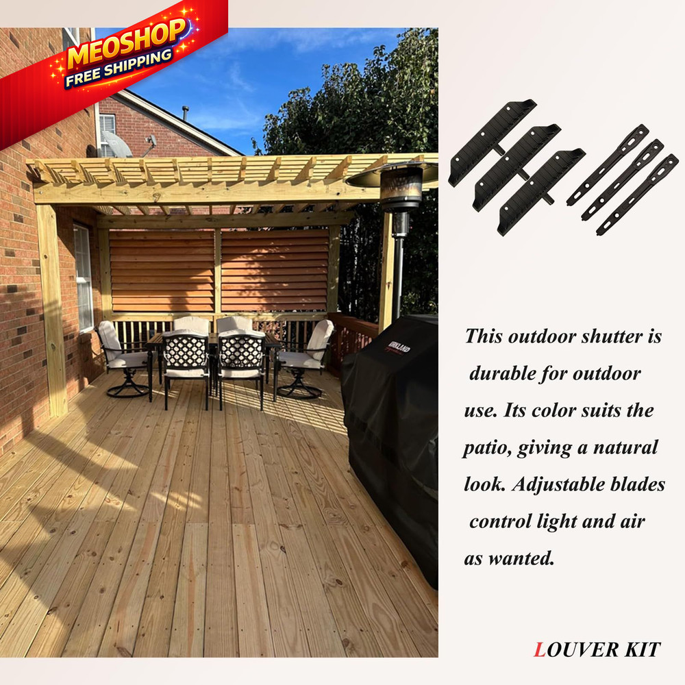 Explranltec Louver Bracket Kit, Deck Sunblind System, Shutters Hardware Black
