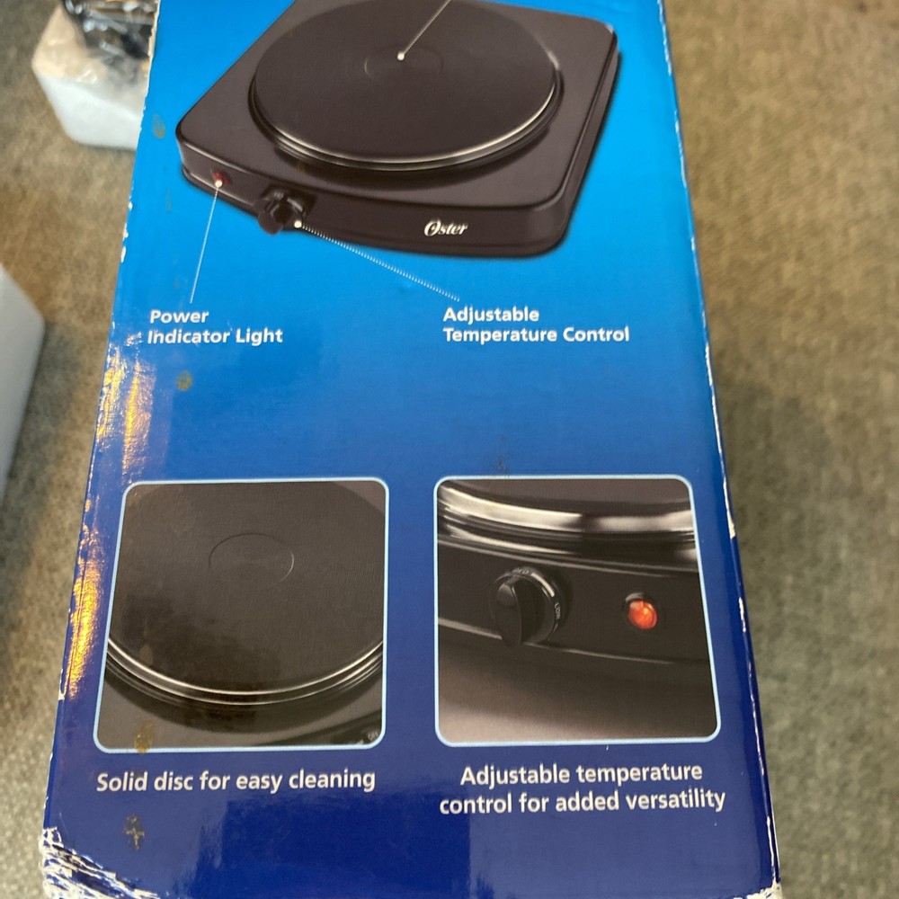 Oster CKSTSB100-B Solid Single Burner Adjustable Temp Control anew