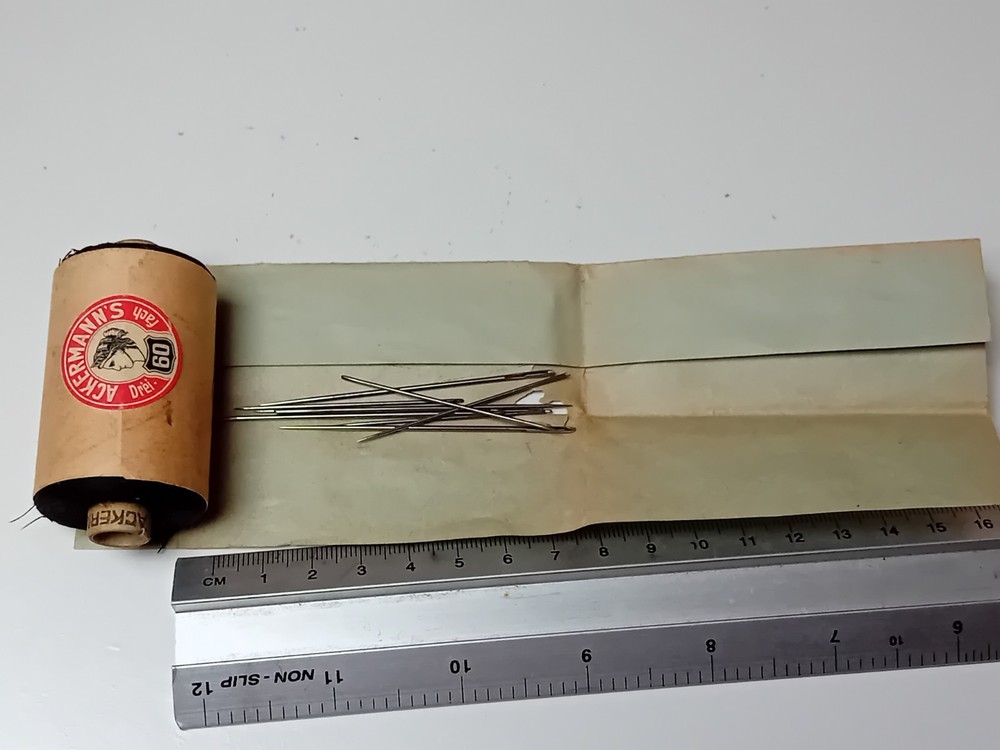 Vintage German Soldier WW2 Needle assortment and cotton real