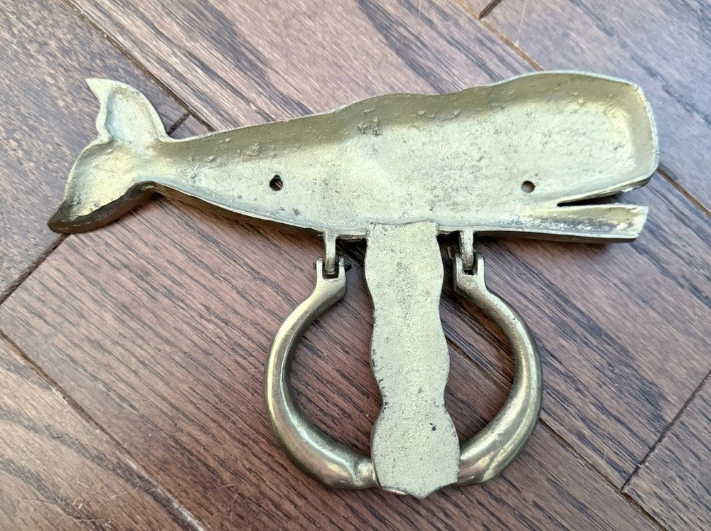 Solid Brass Door Knocker Whale Decorative 8.5x5