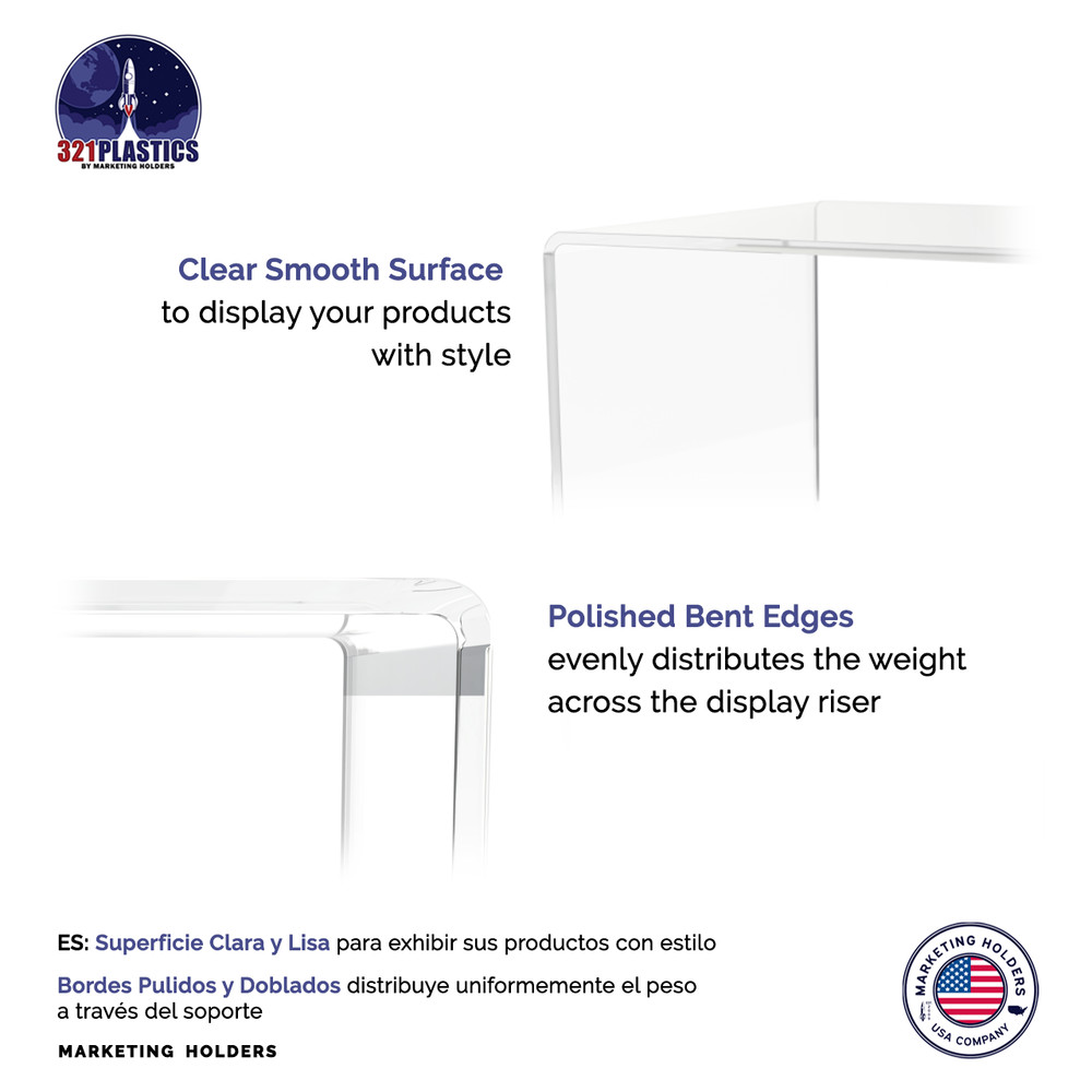 8" Square Riser Retail Showcase Display Platform Acrylic Table Qty 6