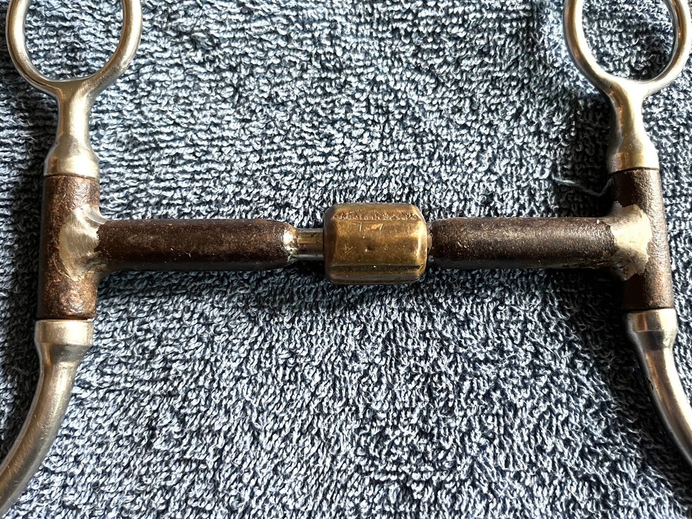 5” Don Hansen Handmade Western Solid Mouthpiece Bit Copper Roller Marked DH
