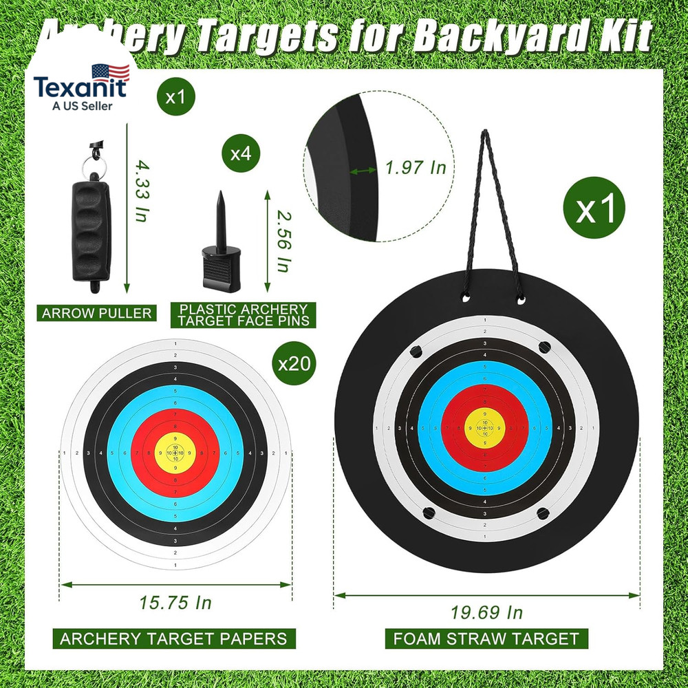1 Pcs Foam Archery Target for Backyard, High-Density round Archery Bow Target wi