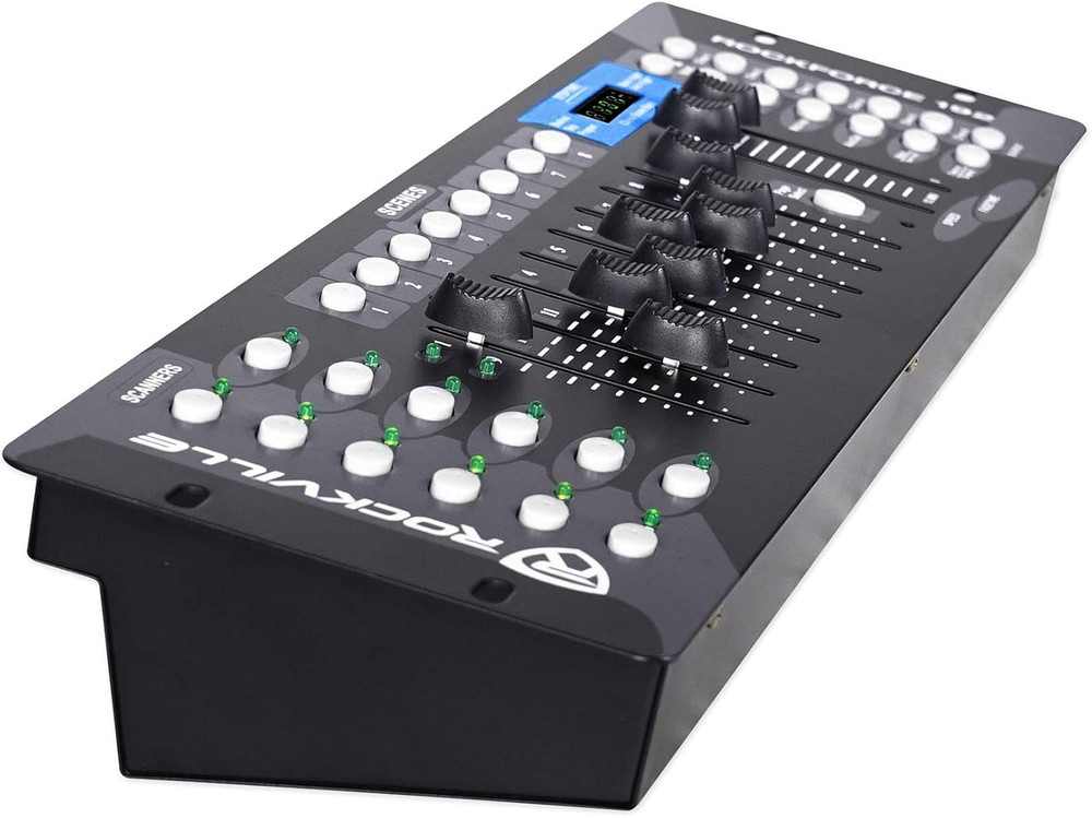 ROCKFORCE 192-Channel DMX Lighting Controller, Sound-Activated, Programmable Sce