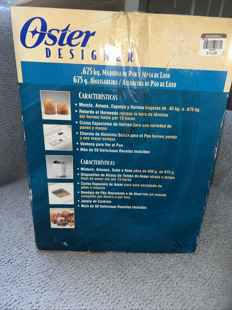 Oster Compact Breadmaker Makes 1 lbs & 1.5 lbs Loaves Model: 5815 OPEN BOX
