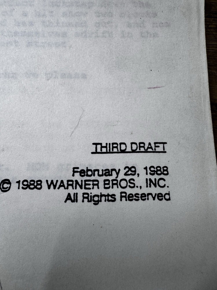 BATMAN Screenplay Script by Sam Hamm Third Draft 1988 READ DESCRIPTION