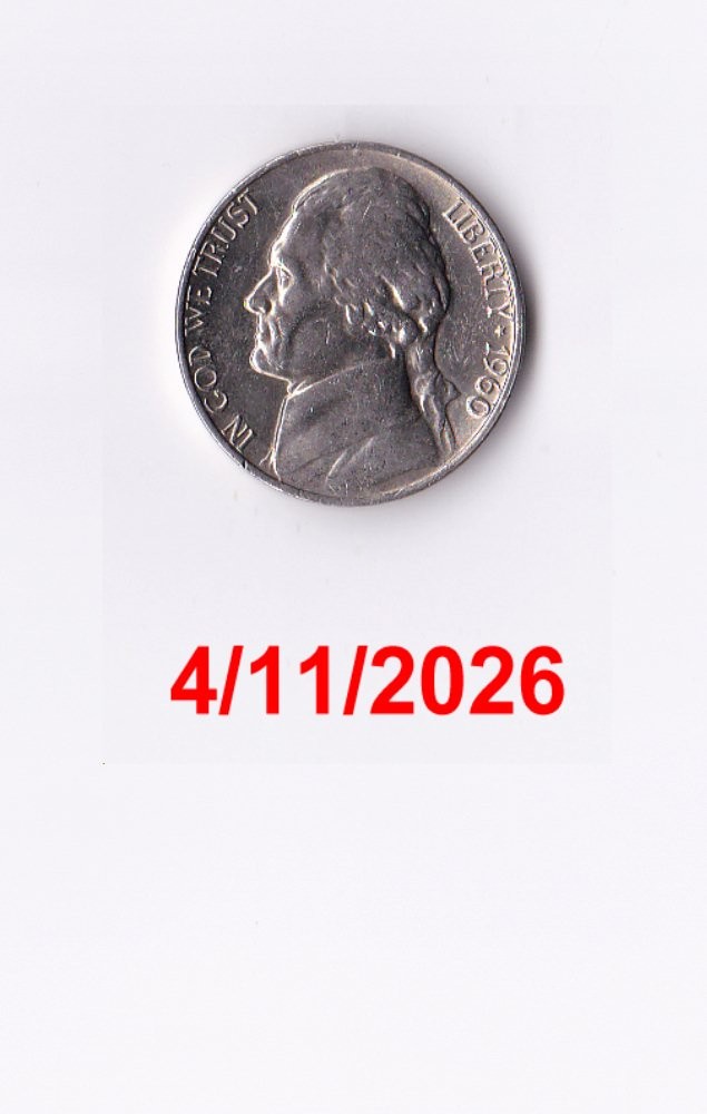 1960P JEFFERSON NICKEL SEMI-KEY!Circulated!