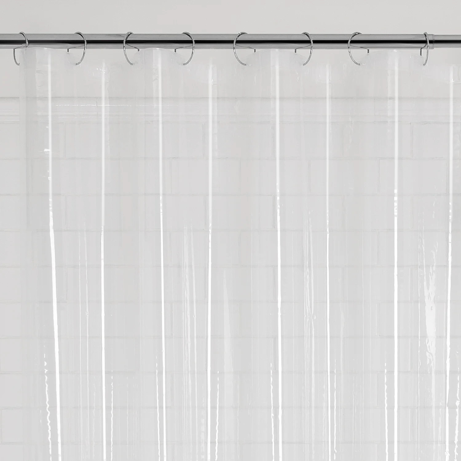 Clear Shower Curtain Liner Anti-Bacterial PEVA 70x71 Water Repellent Mainstays