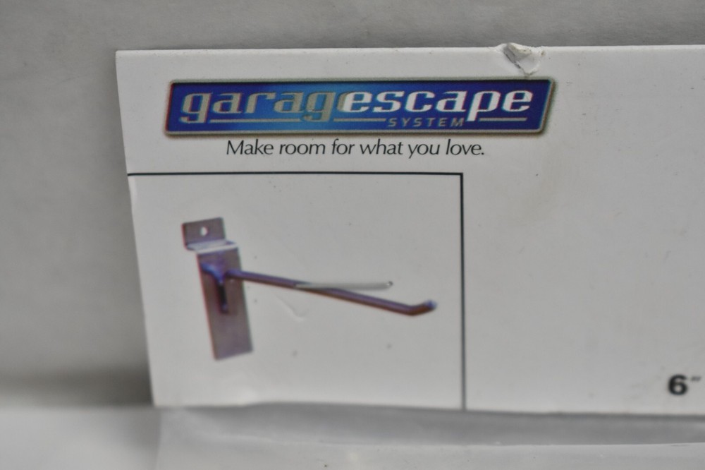 GarageEscape 6" Slatwall Single Hooks 4 Pack AHDH-6K Multipurpose Lightweight