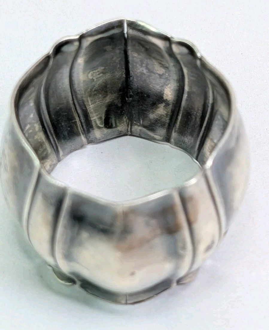 835 German Silver Napkin Ring Wilhelm Binder 36 Grams AU Monogram