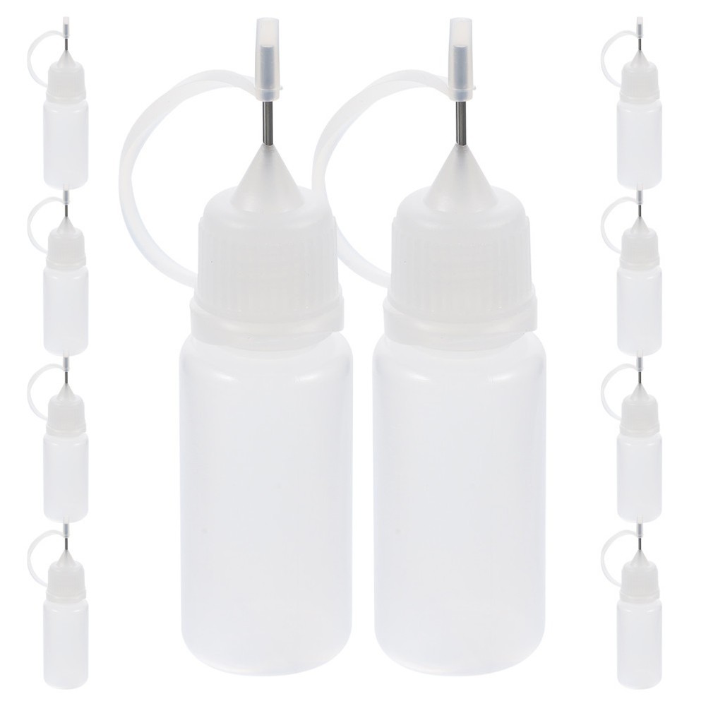 10 Pcs Precision Squeeze Bottles with Nozzle Crafts Applicator Needle