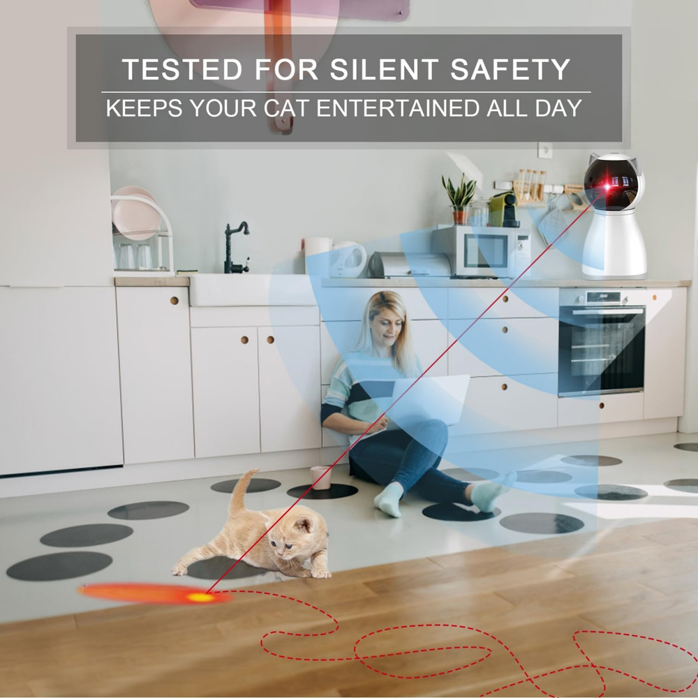 Automatic Cat Laser Toy Motion Activated USB Rechargeable 3 Modes Interactive Pe