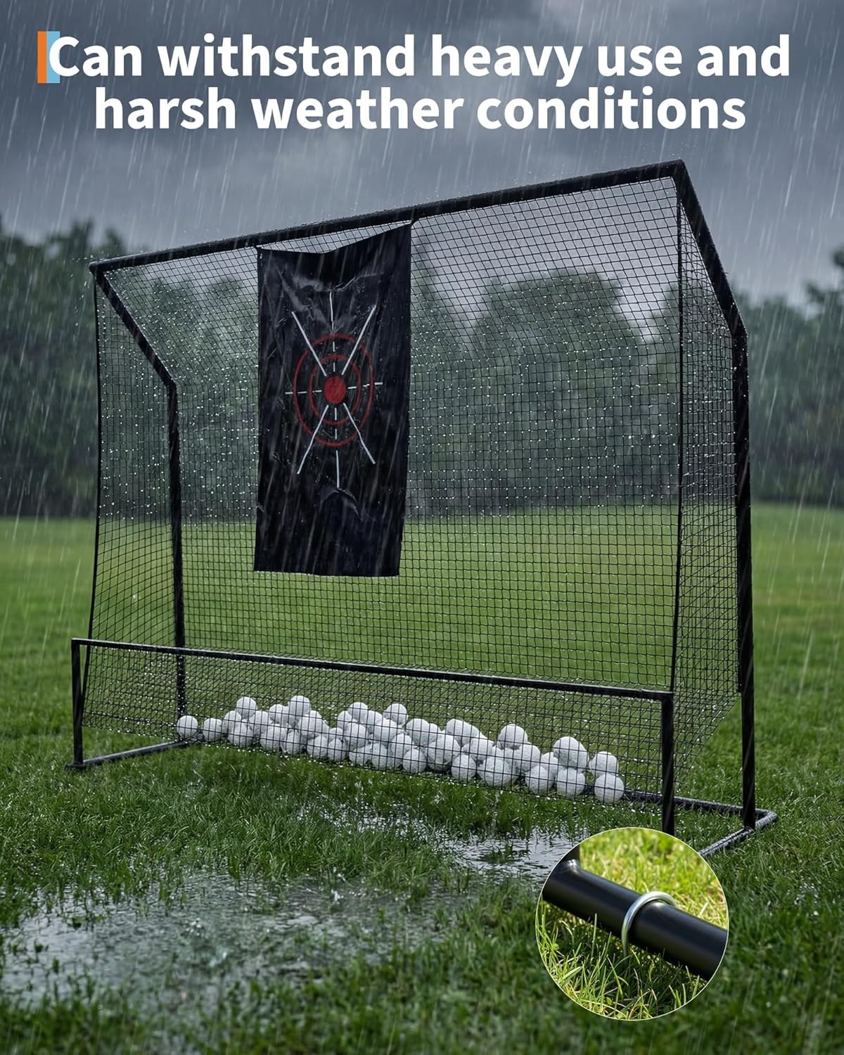 10x7.5FT Golf Hitting Net for Backyard,Heavy Duty Practice Net w Targeting Cloth