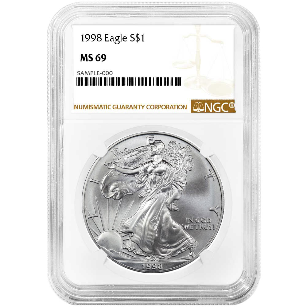 1998 American Silver Eagle NGC MS69