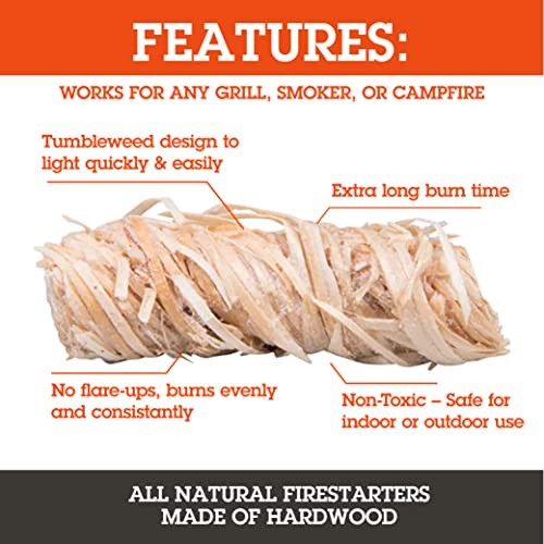 All Natural Fire Starters () - Unique Design Lights Quick & Easily with 50 Pack