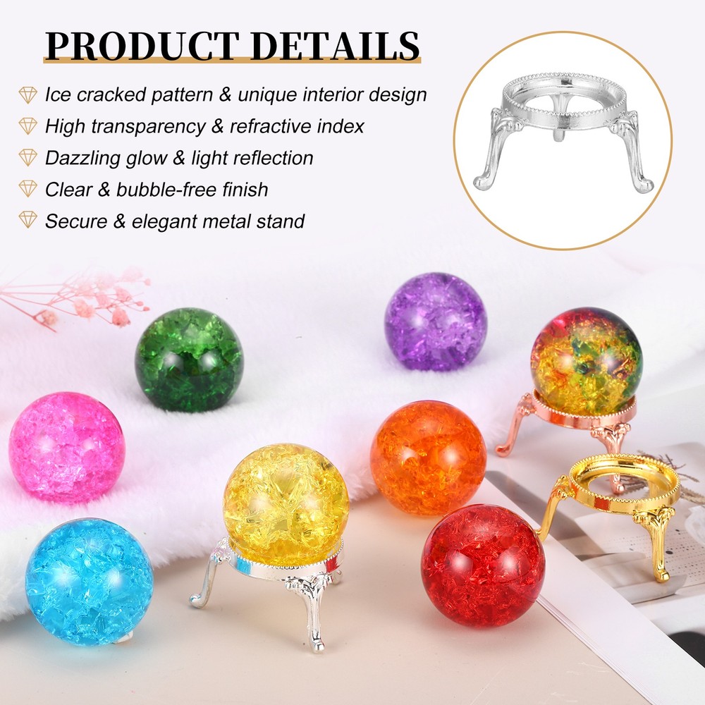Crystal ball 40mm, for pink/silver
