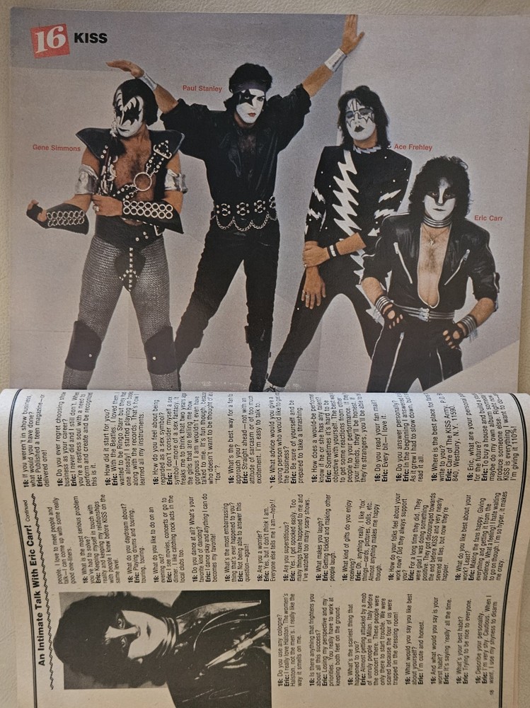 16 Magazine January 1982 KISS ACDC,STYX, VAN HALEN, SPRINGFIELD