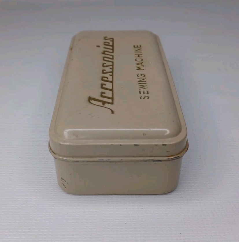 Vintage Sewing Machine Accessories Empty Tin Box