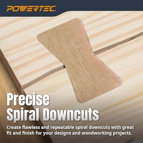 POWERTEC 72442 Router Inlay Kit for 1/4" Template Solid Brass Bushing Guide Set