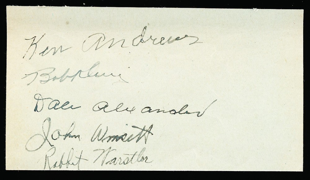 1930's RABBIT WARSTLER ++ Baseball Autograph, Died 1964 JSA AUTH!