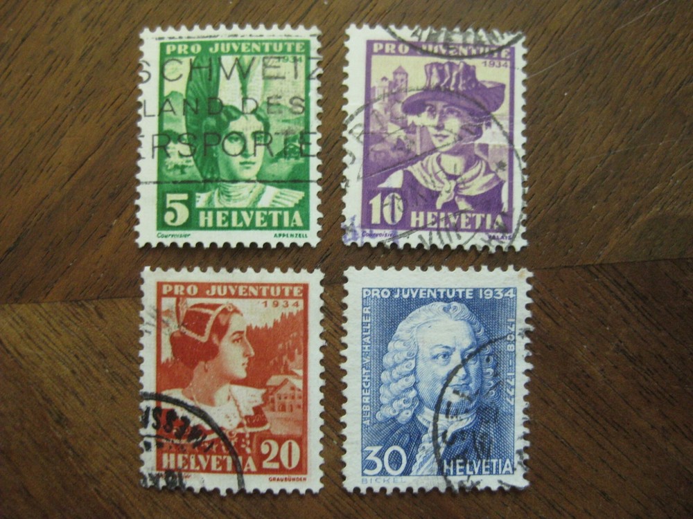 Switzerland Mi No. 281-284 Complete Postmarked d6)