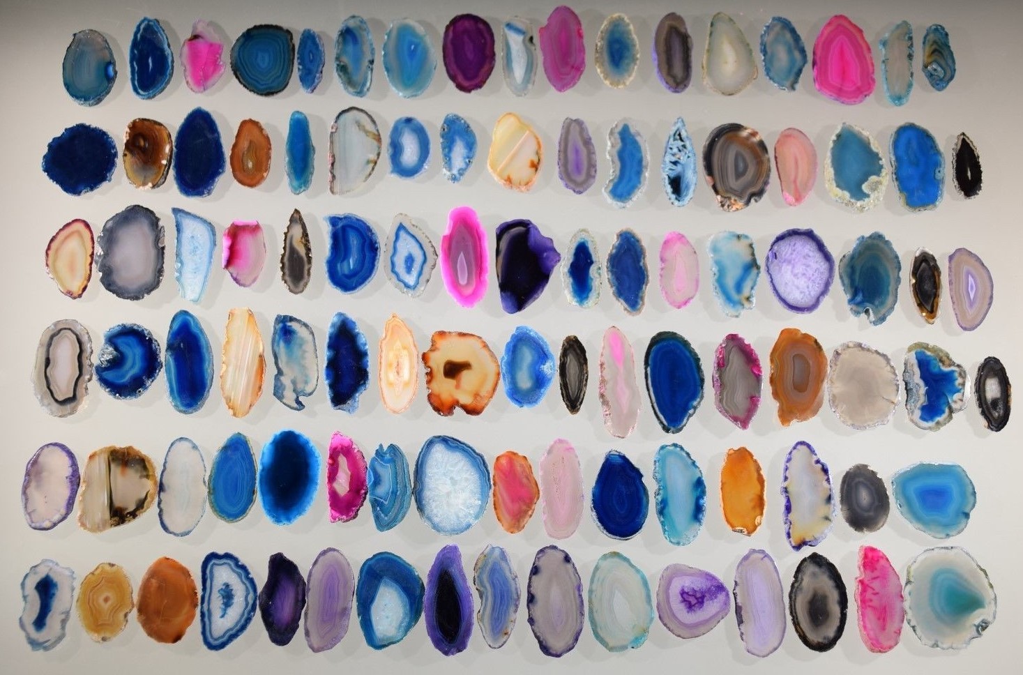 Agate Geode Slab Lot of 50 Quartz Polished Both Sides Agate Geode Slices Lot #4