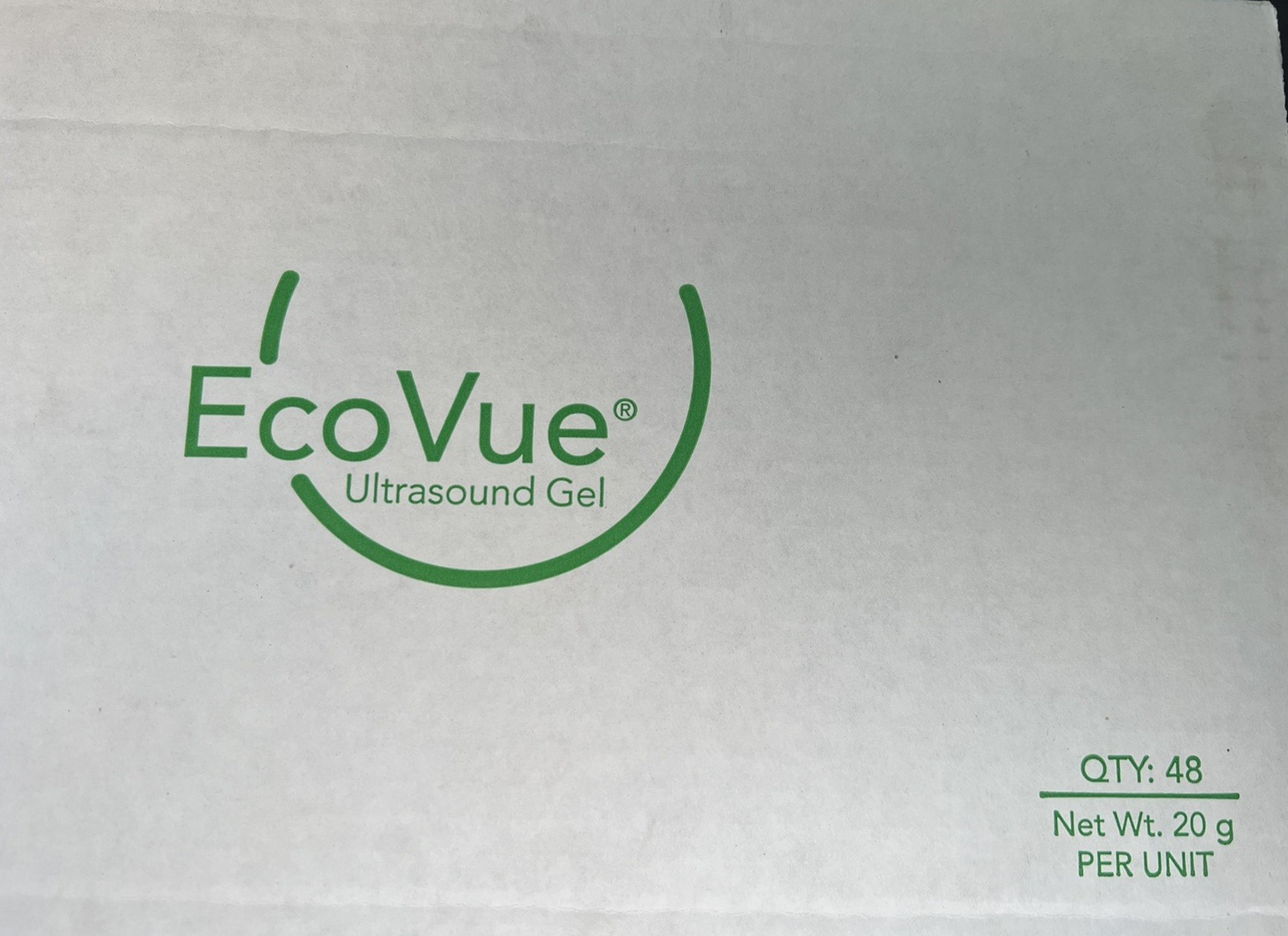 EcoVue 280 Safe Wrap Ultrasound Gel 20 Gram Sterile Packets EXP 2030 Lot of 48