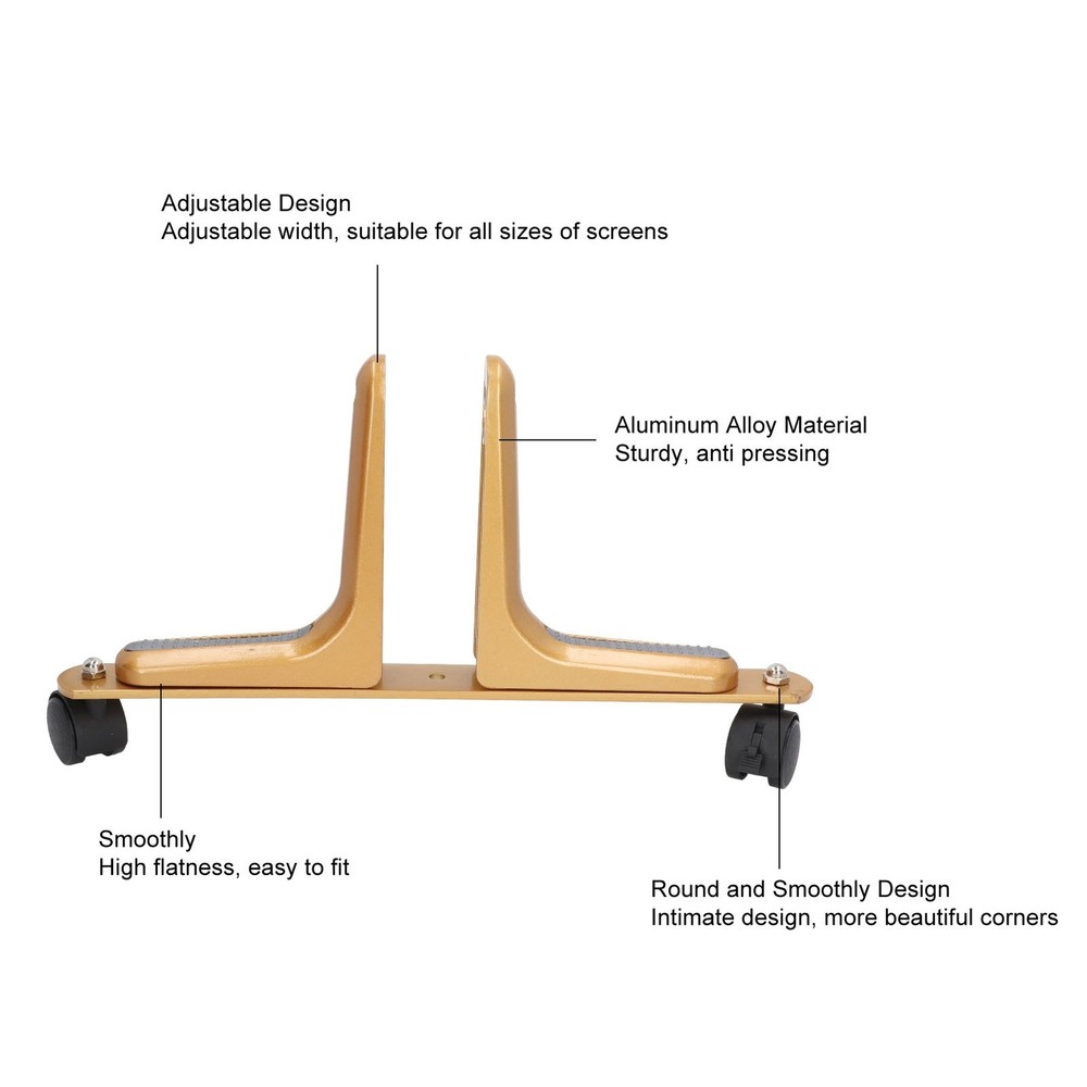 Gold 2 Set Room Divider Screen Holder Width Adjustable Movable Screen Partition