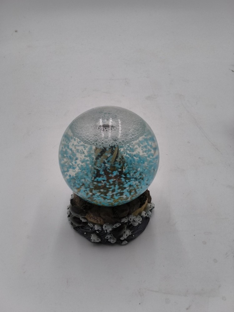 Lighthouse Snow Globe With Dolphins And Crashing Waves