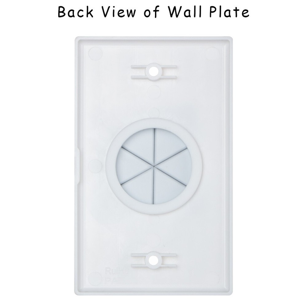 Cable Wall Plate + Mounting Bracket Round Silicone Passthrough for Cables 5-Pack