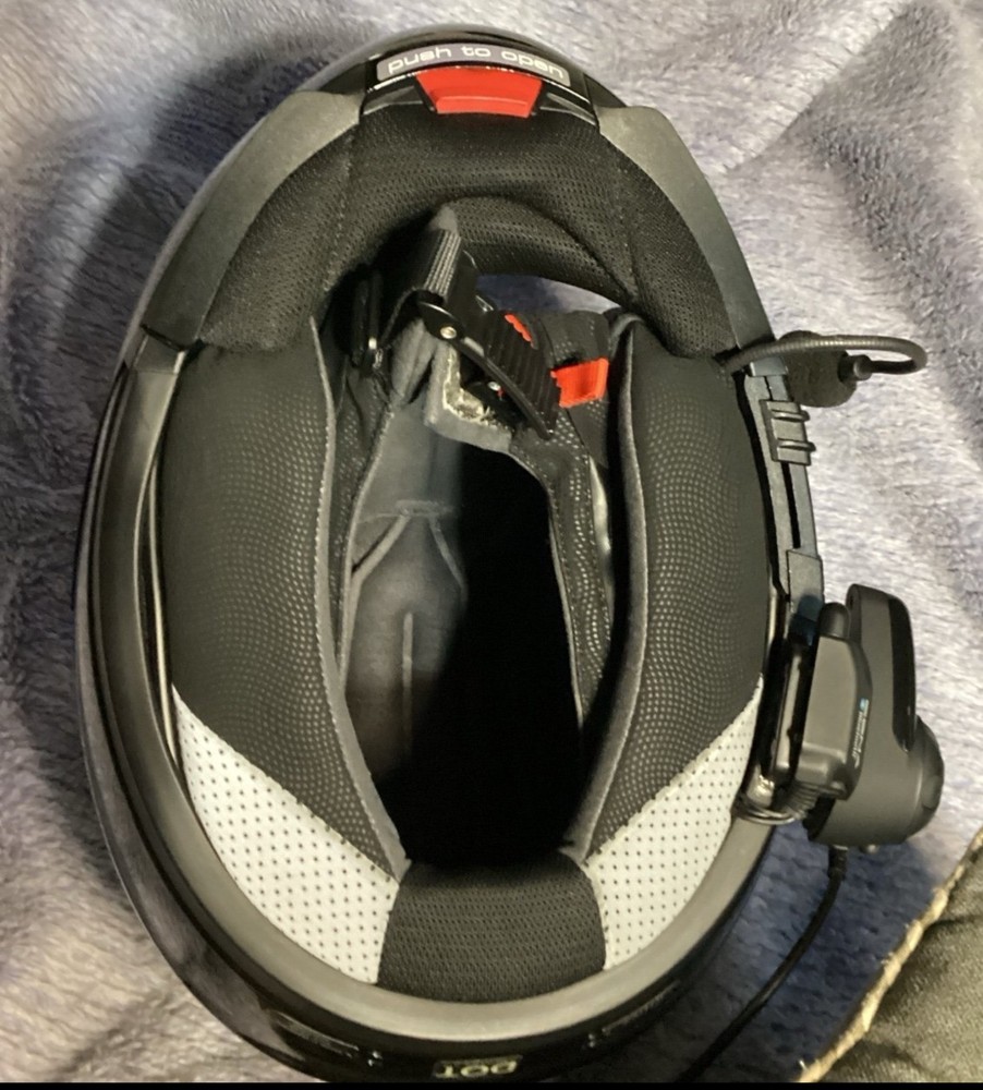 Motorcycle helmet by Schuberth C3 Pro Helmet and Sena Bluetooth Headset+Intercom