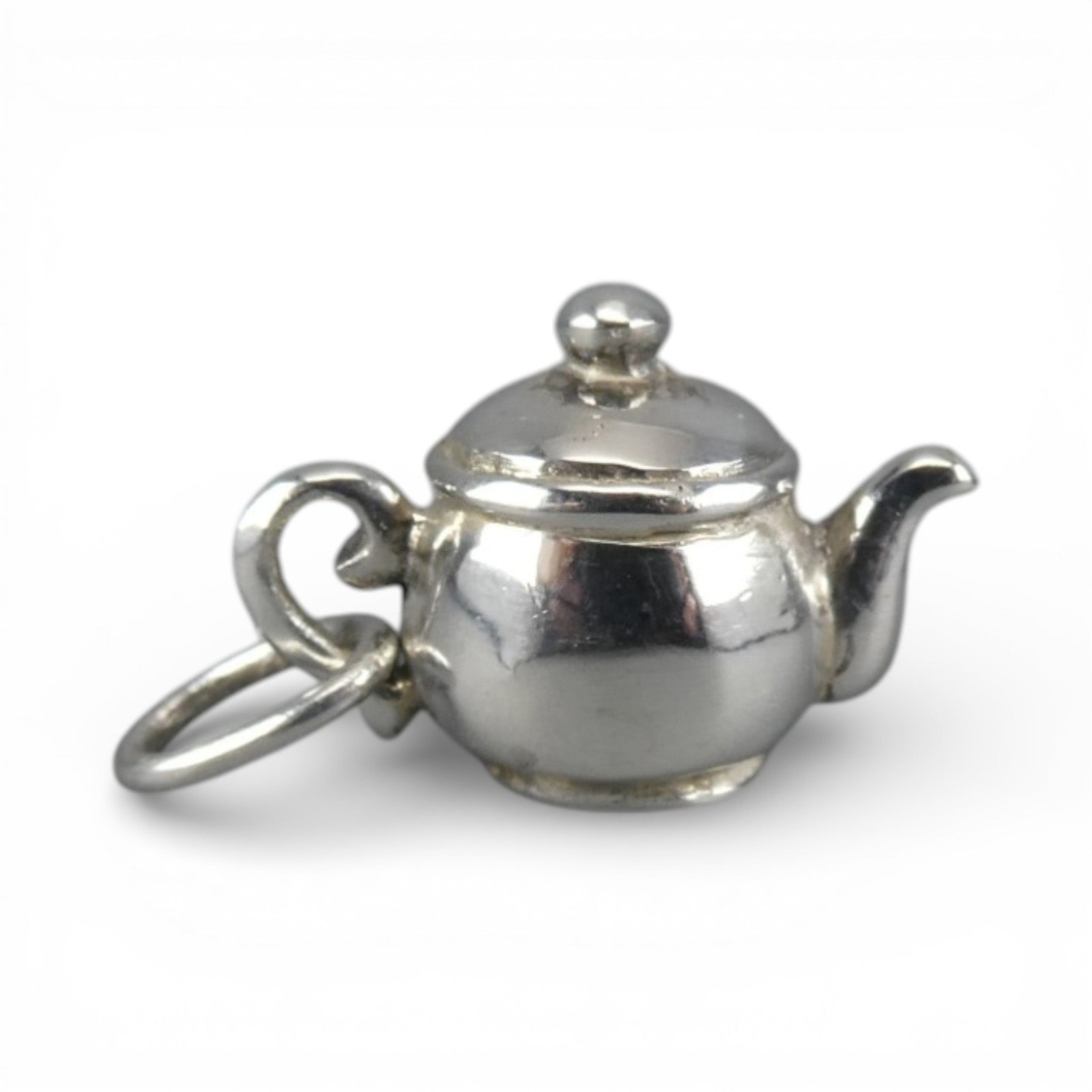 Sterling Silver Grandma's Teapot Charm for Bracelet Vintage New Tea Gift Pendant