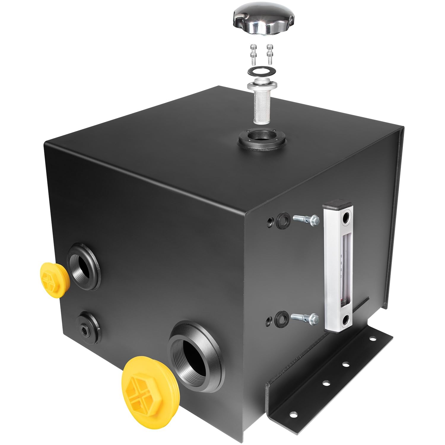 7 Gallon Hydraulic Fluid Reservoir Tank with Temp Gauge Sight-Gauge and Breather