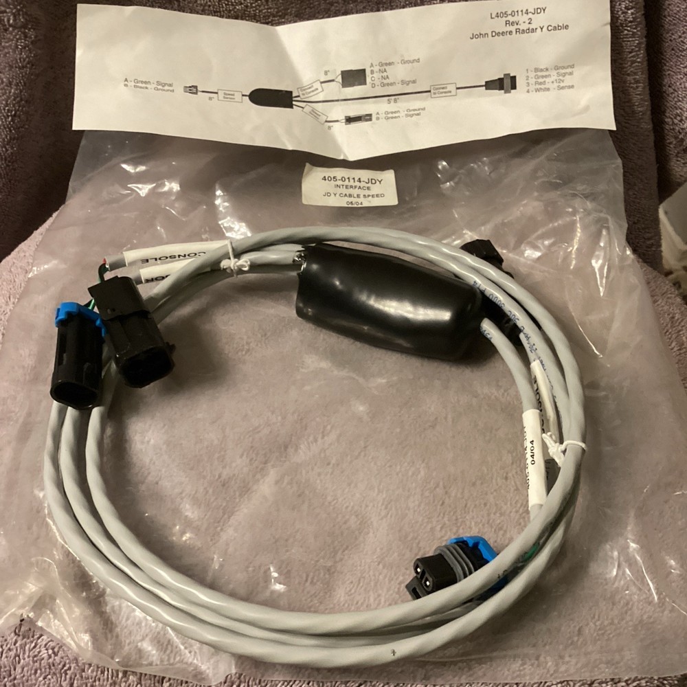 John Deere Radar Y Cable…L405-0114-JDY…INTERFACE SPEED CABLE…NEW