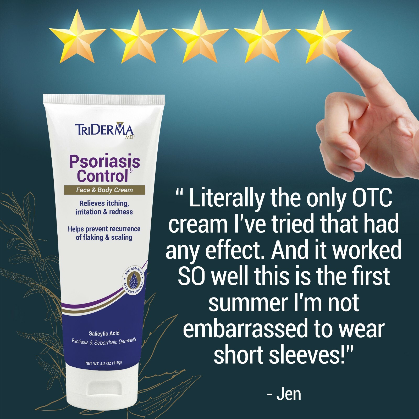 TriDerma Psoriasis Control Face and Body Cream, Cortisone-Free 4.2 Ounces