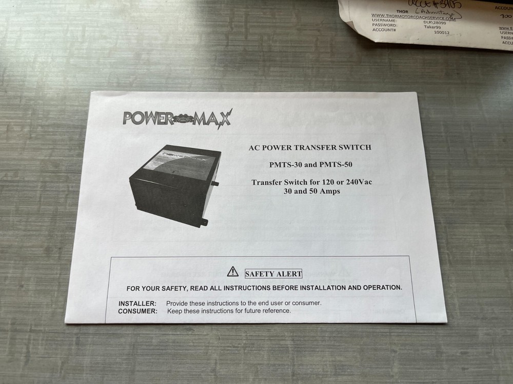 POWER MAX TRANFER SWITCH 30 AMP PMTS-30