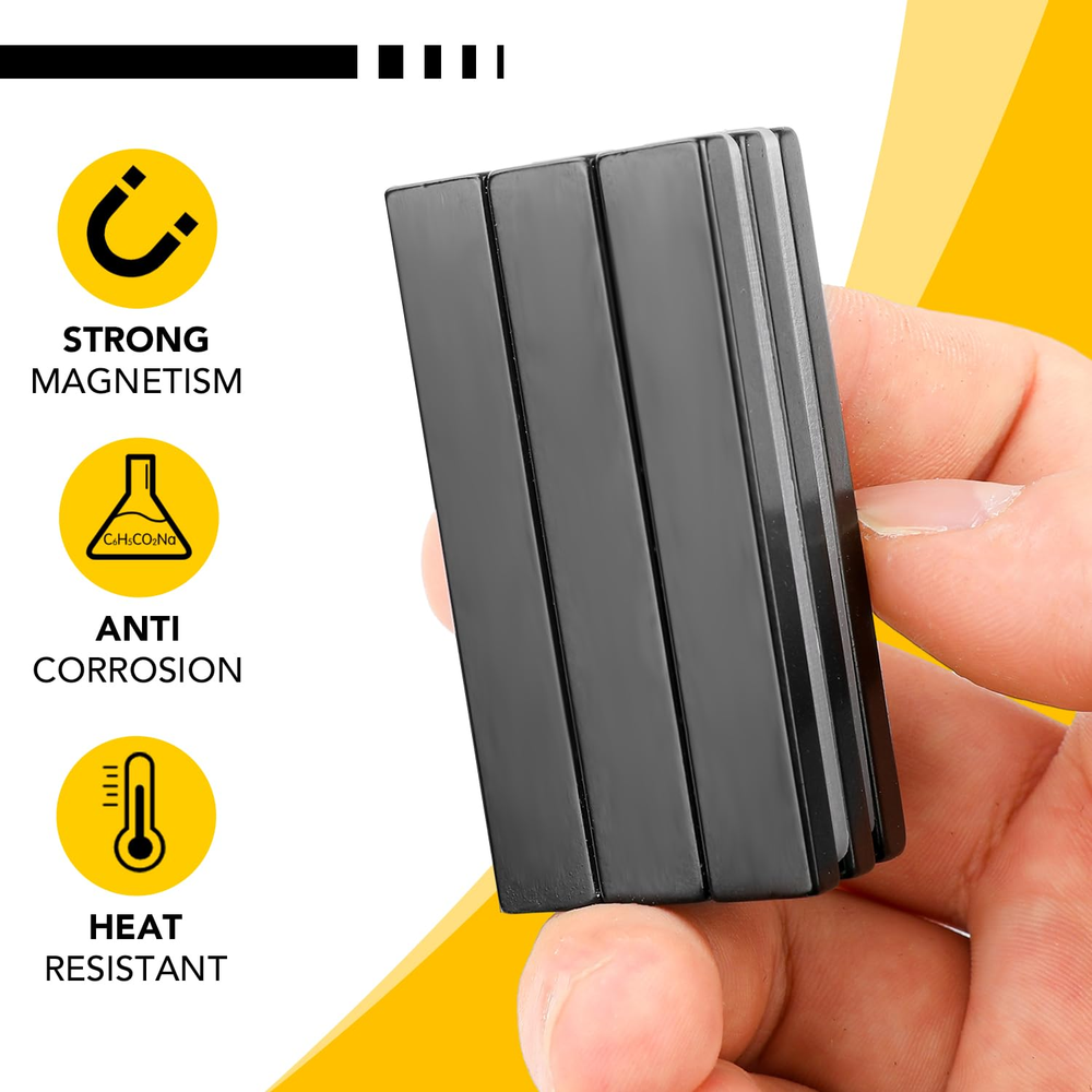 Waterproof Neodymium Bar Magnets with Epoxy Coating, Powerful