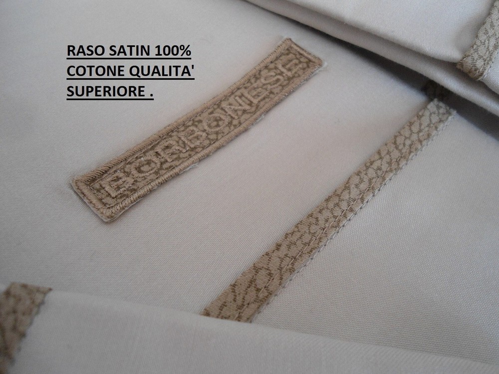 COMPLETE BORBONESE SATIN 100% COTTON SHEETS WITH OP PROFILE DOUBLE