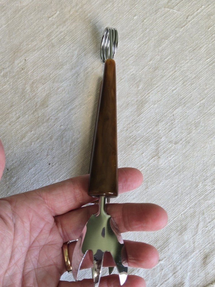 Vintage MCM Bakelite Handle Clawed Ice Tongs