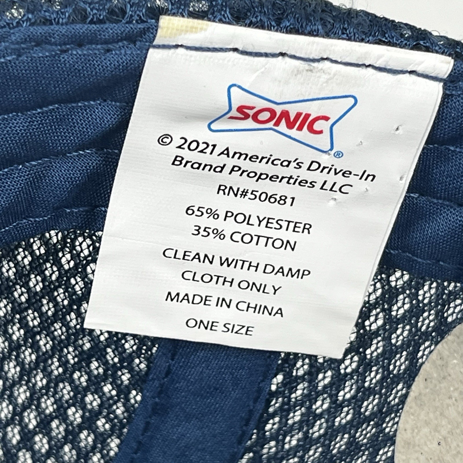 SONIC Drive-In Restaurant Employee Uniform Snapback Cap OSFM Adjustable NWOT