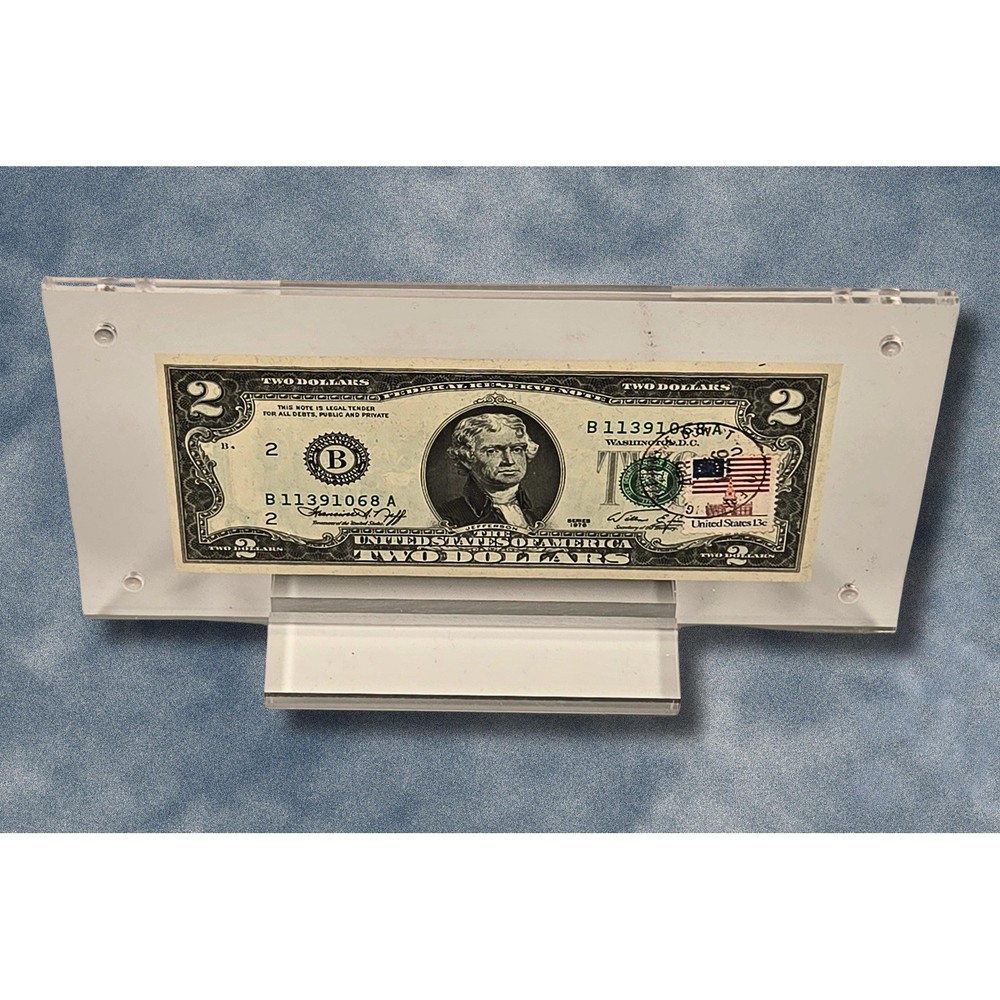Rare 1976 2-Dollar Bill | Bicentennial First Day Issue Cancellation 13cent Stamp