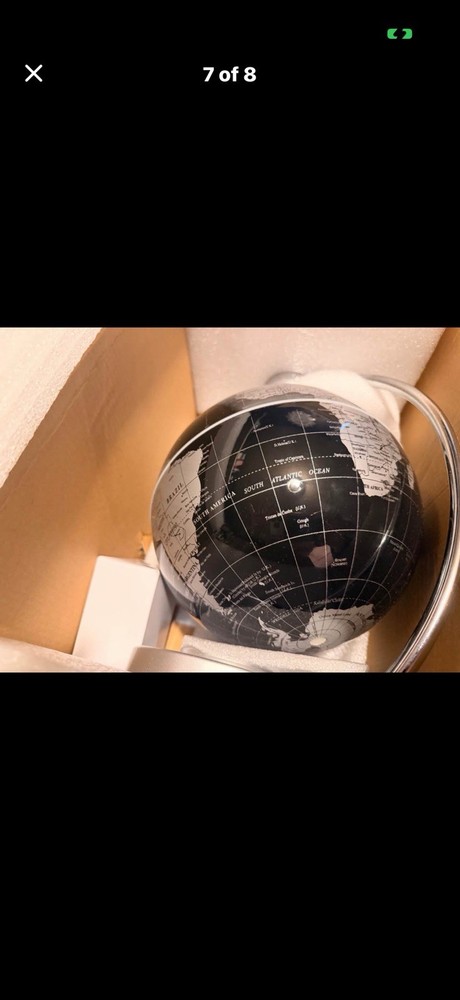 Magnetic Floating Tabletop Globe Black and White Rotating Decorative