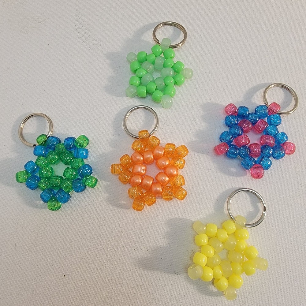 22 Handmade Kandi Keychains Multicolor Colorful Beads