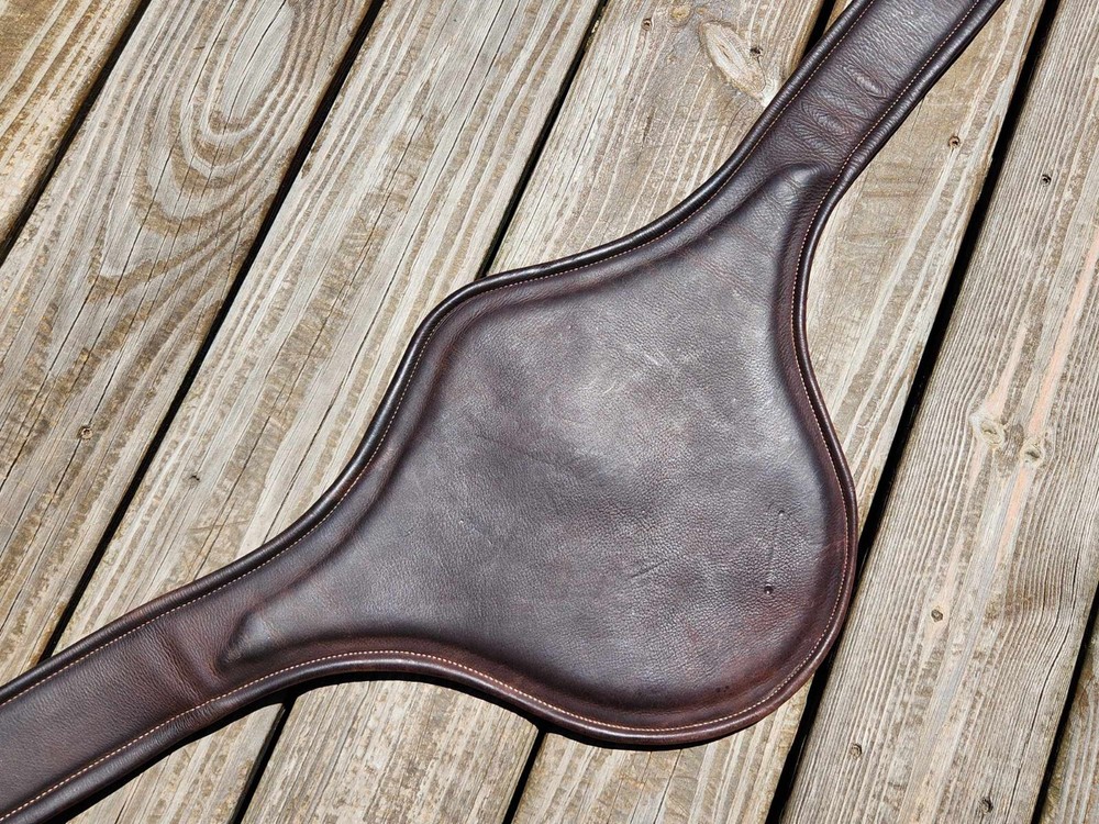 Devoucoux Two Tone Brown Padded Belly Guard Stud Jump Girth - 58"-145cm