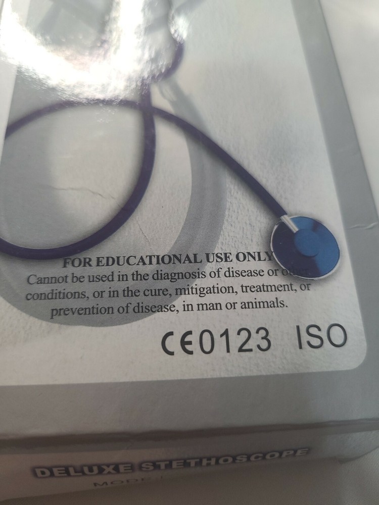 DELUXE STETHOSCOPE (FOR EDUCATIONAL (USE ONLY) Black EUC