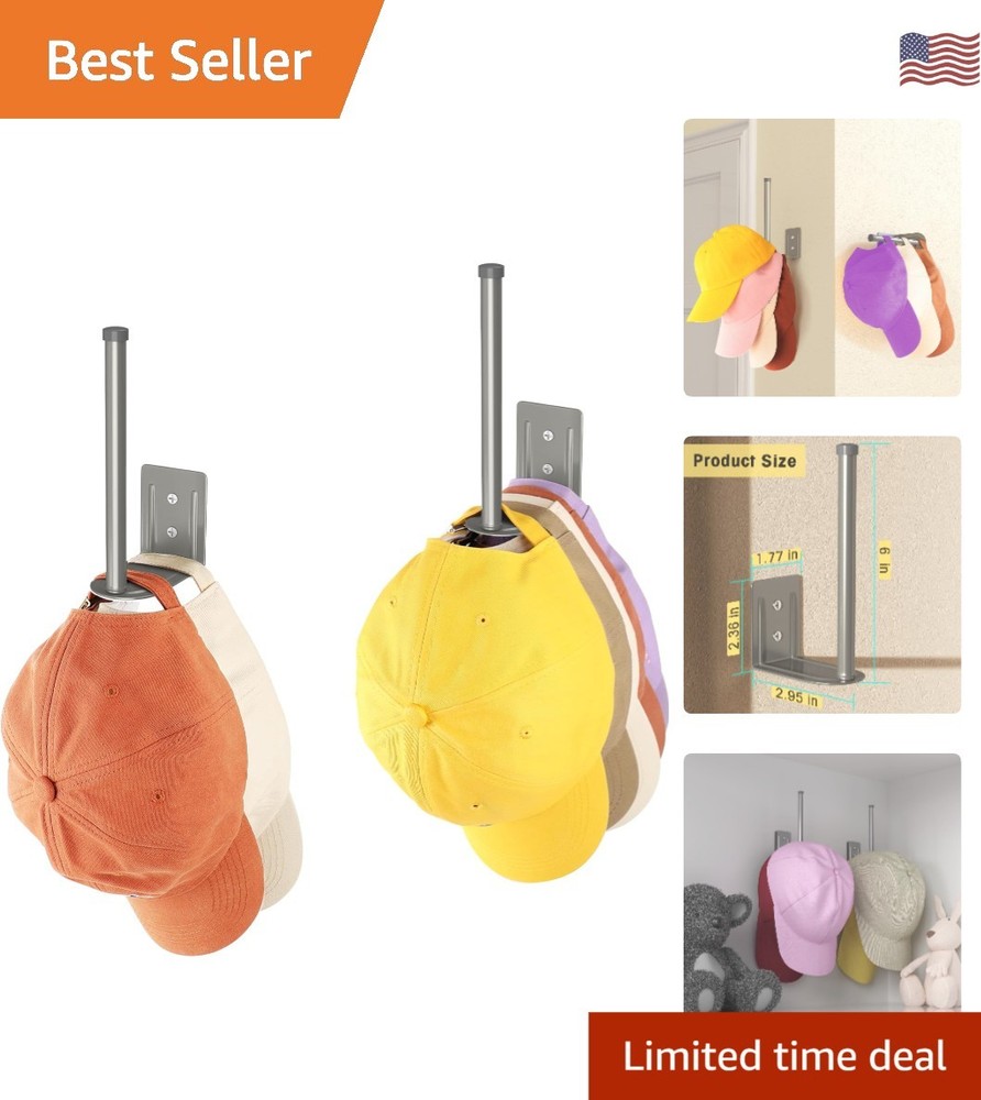 Space-Saving 6-Inch Hat Holder Set - Stylish Baseball Cap Storage Solution