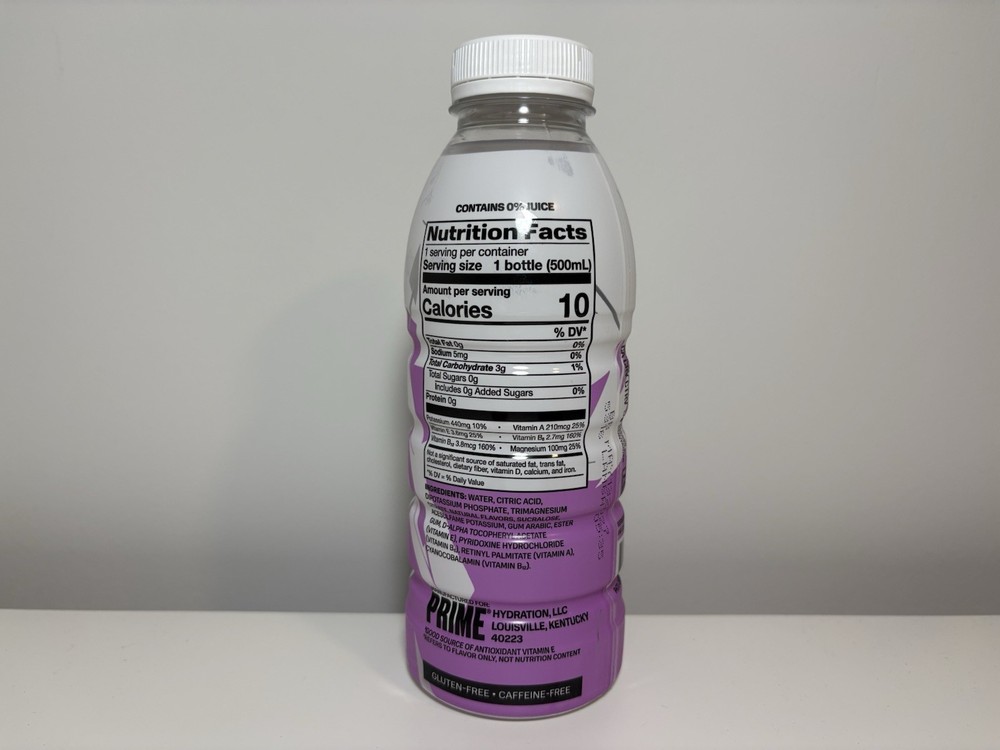 Sealed New Prime Hydration Zero Grape Ice 2026 Revamp US Bottle Drink