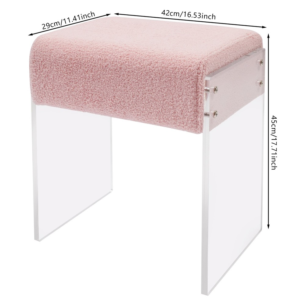 Makeup Stool Modern Minimalist Multi-functional Vanity Acrylic Chair w/ Cushion